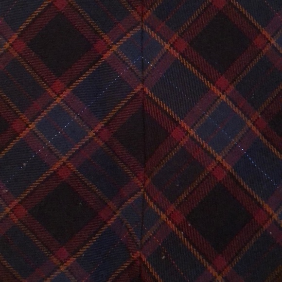 Vintage Mary Kate & Ashley Unique Denim & Plaid metallic blue thread skirt - Picture 7 of 11